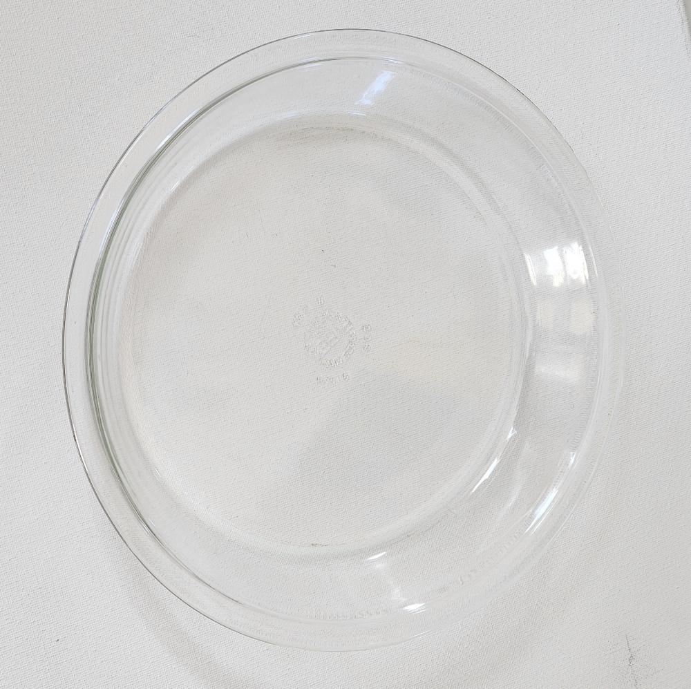 Set of 2 Vintage Pyrex Clear Glass  Pie Dish 9in Made in USA‎ 209 - Picture 7 of 8